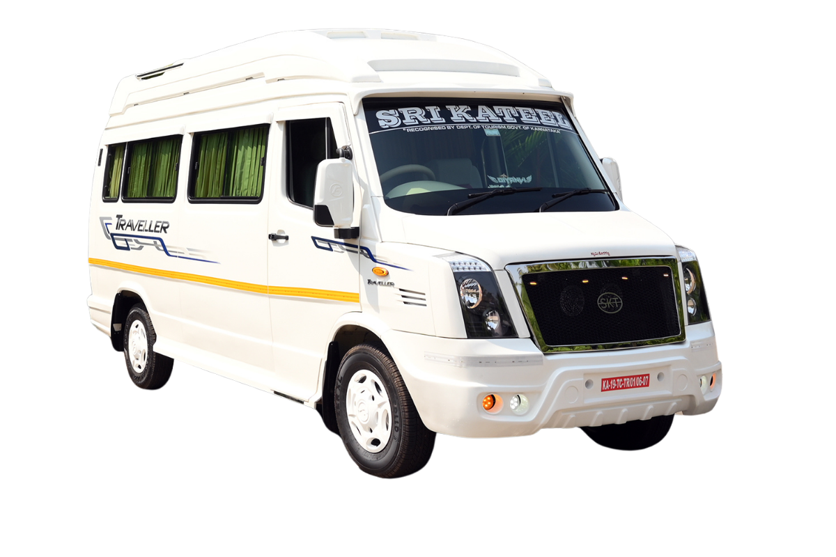 Spacious group rows seating interior of traveller taxi